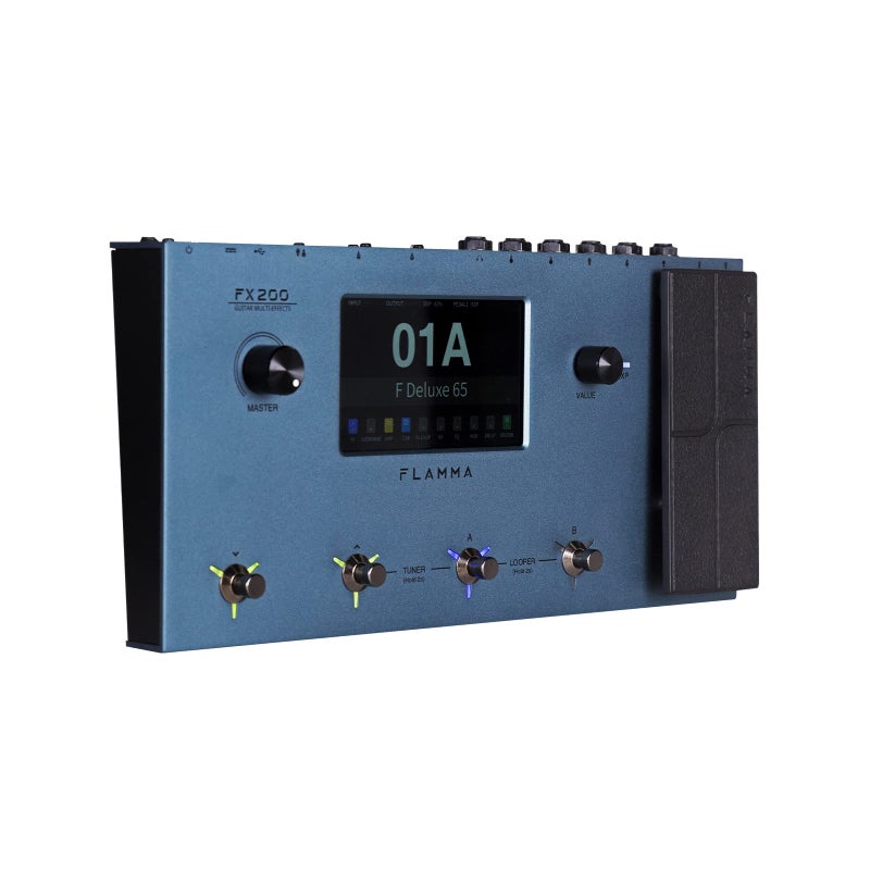 FLAMMA FX200 Multi Effects Guitar Processor with 5 LCD Touch Screen Programmable MIDI Port Extensive IO Support Modules Order Changing USB Audio Recording 58 Preamp Models 30 Cabinet Simulations