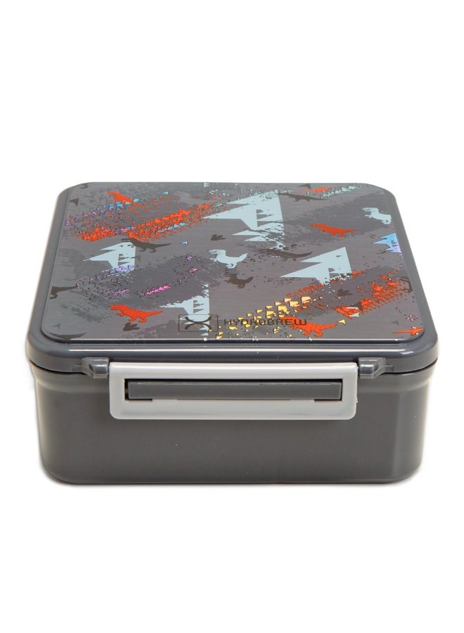 Hydrobrew Bento Lunch Box 1.74L w/ Steel Food Jar & Sip Switch Water Bottle 1000ml | Leakproof Meal Box – Dinosaurs Grey - Image 4