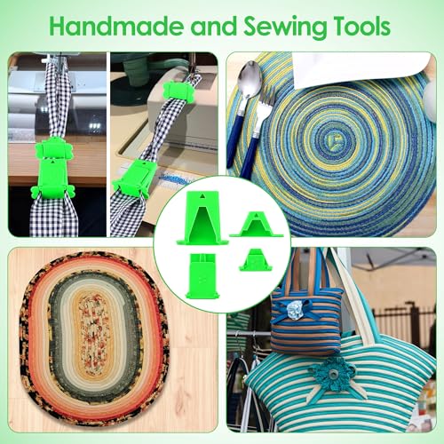 Ceoighe 2 Pack Jelly Roll Fabric Tube Maker, Bias Tape Maker for Jelly Roll Rugs, Sewing Tube Makers Suitable for Quilting DIY, Making Rugs Easier 676226, Patented Design (Green) - Image 5