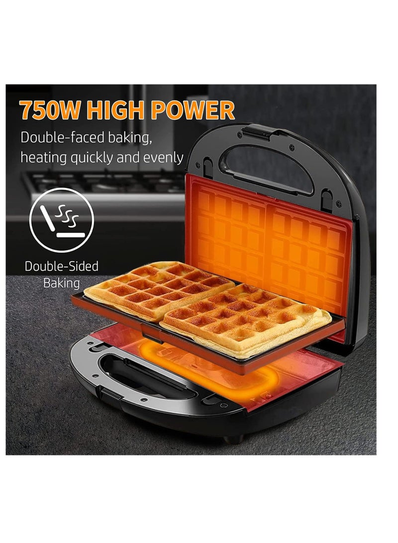 Sandwich Maker 3 in 1, Electric Panini Press and Waffle Maker Easy to Clean with Non-Stick  Removable Plates, LED Indicator Lights, Anti-Skid Feet Perfect for Breakfast Grilled Egg and Steak  - Image 5