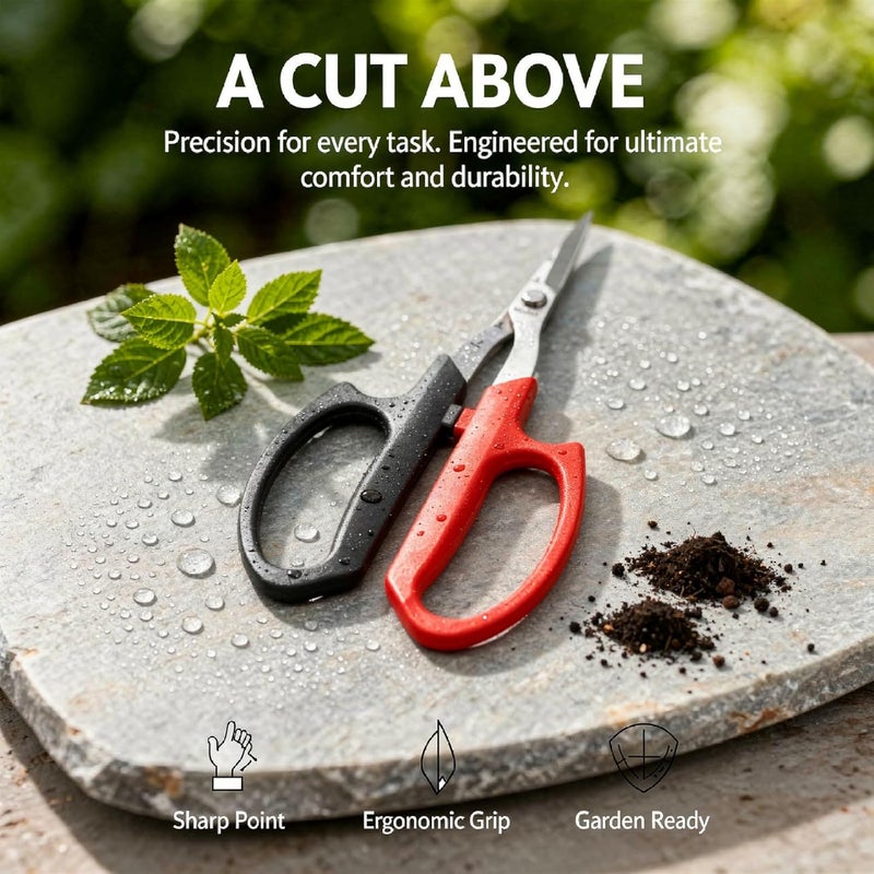 931 Stainless Steel Harvesting Shears, for Fruit Picking, Gardening, Floral Design, Pointed Tip Pruning Shear, 1.5 in / 38 Mm Blade, Ergonomic Anti-Slip Soft Grip, Shock Absorption Handle - Image 5