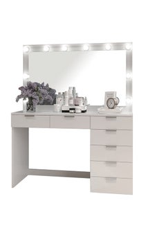 AtoZ Furniture Diana Dressing Vanity with Mirror in White Color 