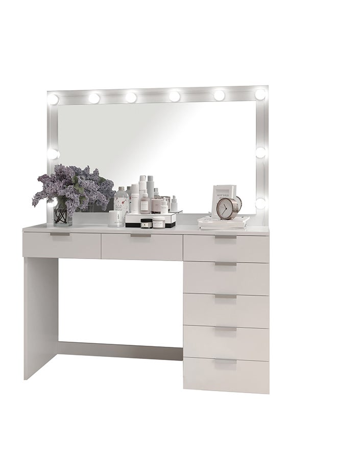 AtoZ Furniture Diana Dressing Vanity with Mirror in White Color 