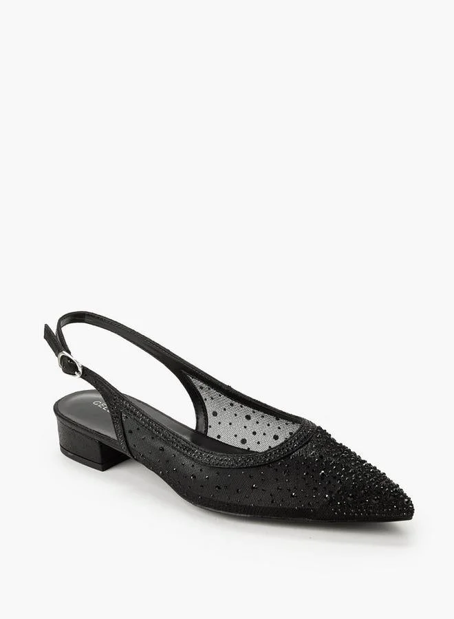Celeste Women Embellished Buckle Closure Pointed Toe Shoes