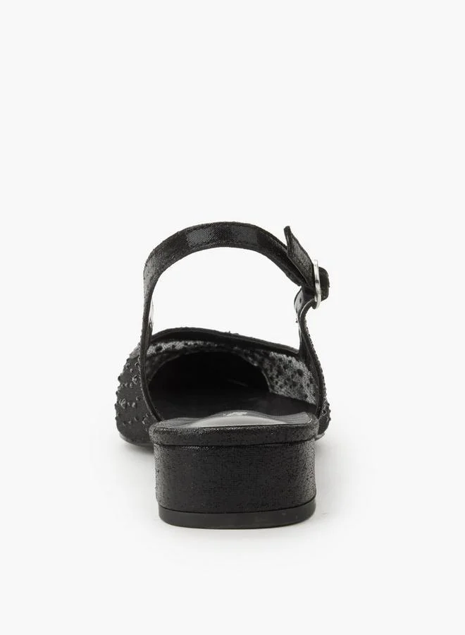 Celeste BLACK Women Embellished Buckle Closure Pointed Toe Shoes for Women | Best Price UAE