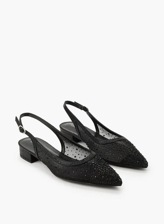 Celeste Women Embellished Buckle Closure Pointed Toe Shoes