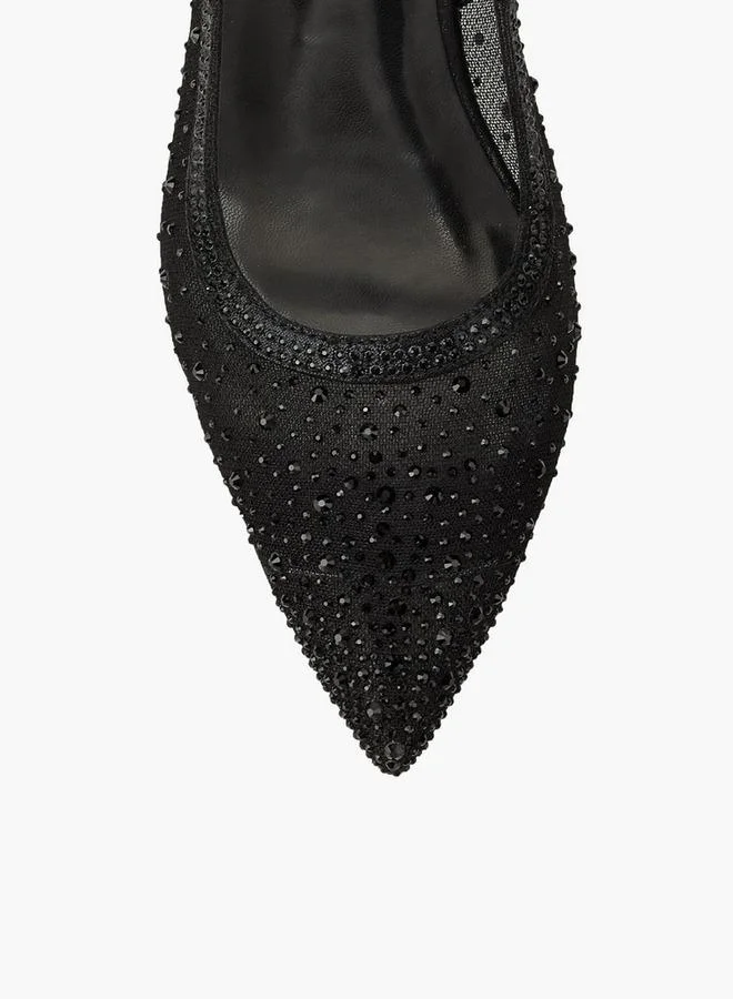 Celeste BLACK Women Embellished Buckle Closure Pointed Toe Shoes for Women | Best Price UAE