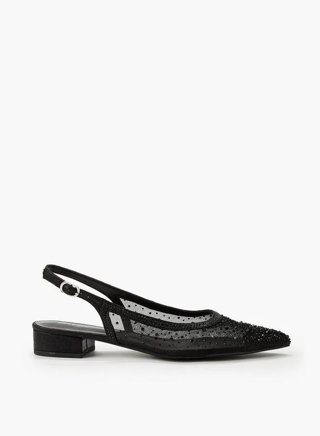 Celeste BLACK Women Embellished Buckle Closure Pointed Toe Shoes for Women | Best Price UAE