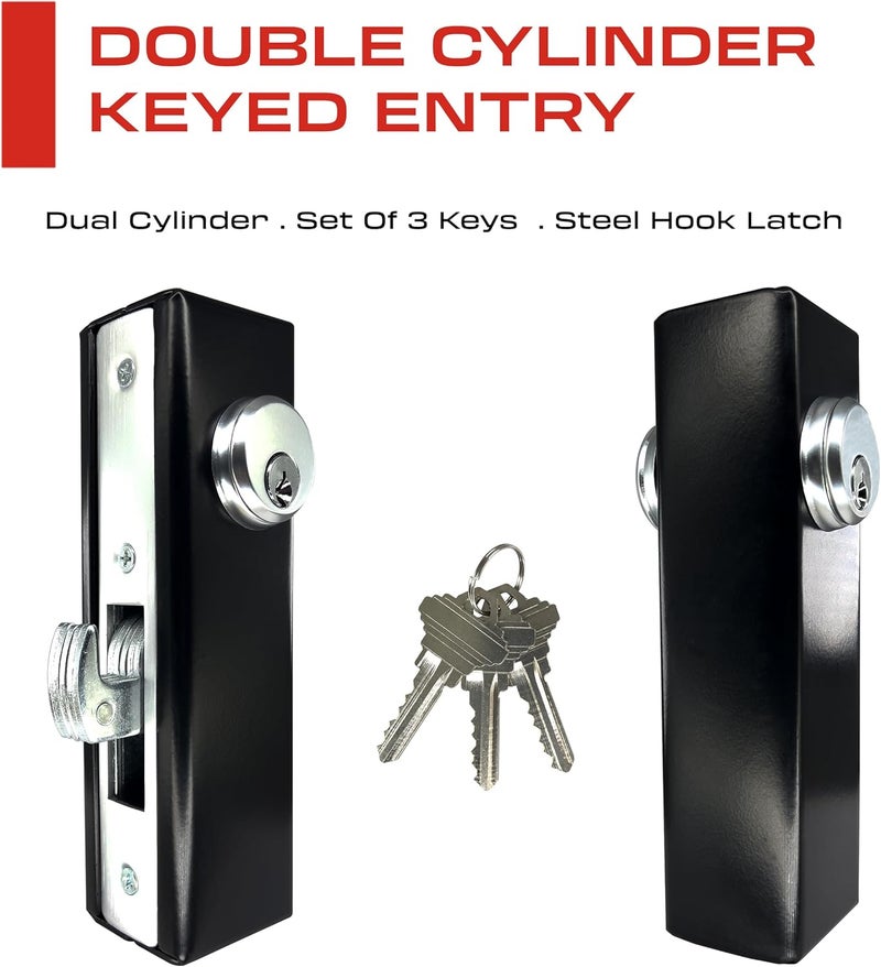 Sidco Supply Sliding Gate Lock - Hook Bolt Mortise Lock - Weldable Steel Hook Lock for Sliding Gate - Double Cylinder 1-1/8" Backset – Metal Gate Lock - Weld On Hook Lock for Rolling Gate Sliding Gate - Image 2
