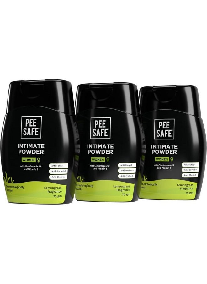 PEESAFE Pee Safe Intimate Powder For Women | Fights Bacterial Infections | Prevents Chafing, Redness & Dryness | Soothes Irritation | Reduces Sweat & Odour | 75 Grams | Pack Of 3  - Image 1