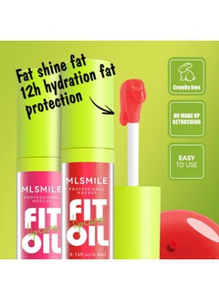 Charm Kiss 4 Colors Lip Oil Lip Glaze, Soft Brush Head Hydrating Lip Glow Oil,Shiny Transparent Lip Gloss Plumping,Long Lasting Nourishing Non-Sticky Fresh Clear Smooth Lip Care -Set B  - Image 3