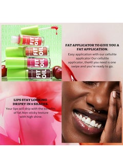 Charm Kiss 4 Colors Lip Oil Lip Glaze, Soft Brush Head Hydrating Lip Glow Oil,Shiny Transparent Lip Gloss Plumping,Long Lasting Nourishing Non-Sticky Fresh Clear Smooth Lip Care -Set B  - Image 4