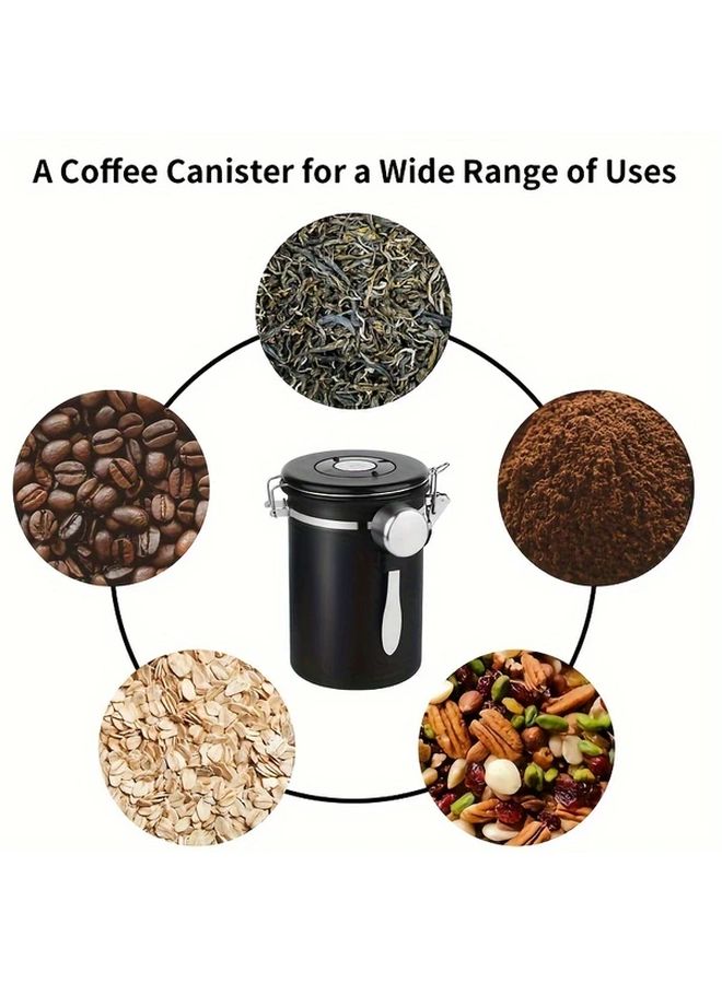 Stainless Steel Sealed Storage Jar With Date Tracking And Exhaust Valve For Coffee Beans Tea Leaves Dry Goods Silvery Gray - Image 4
