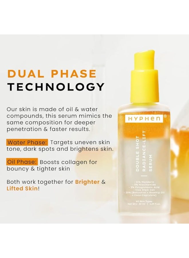 Hyphen 18% Brightening + 20% Collagen Face Serum | Double Serum with 11% Mandarin 5% Niacinamide 2% PGA & Bakuchiol | Brightening & Collagen Boost | Dark Spots & Melanin Reduction | All Skin Type-50ml - Image 5