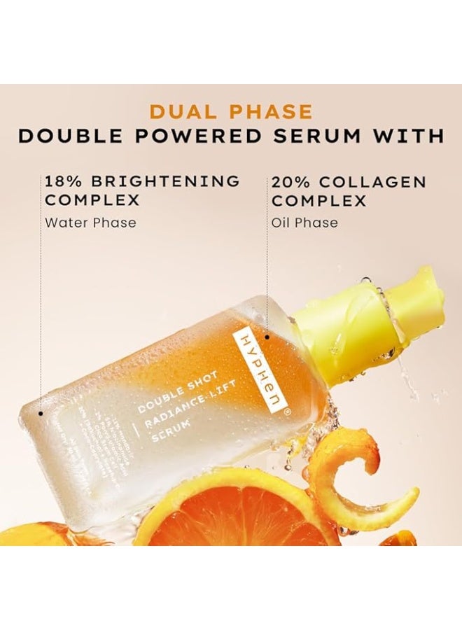 Hyphen 18% Brightening + 20% Collagen Face Serum | Double Serum with 11% Mandarin 5% Niacinamide 2% PGA & Bakuchiol | Brightening & Collagen Boost | Dark Spots & Melanin Reduction | All Skin Type-50ml - Image 2