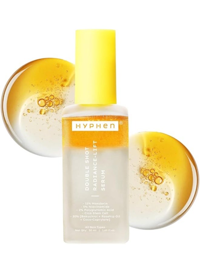 Hyphen 18% Brightening + 20% Collagen Face Serum | Double Serum with 11% Mandarin 5% Niacinamide 2% PGA & Bakuchiol | Brightening & Collagen Boost | Dark Spots & Melanin Reduction | All Skin Type-50ml - Image 1