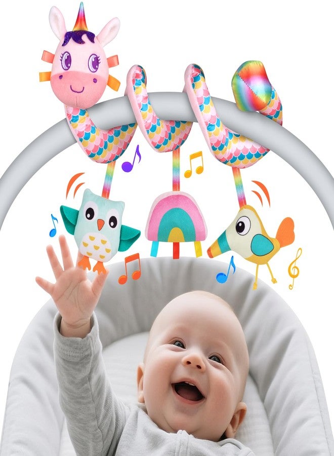 FPVERA Car Seat Toys for Infants 0-6 months, Spiral Hanging Crib Stroller Activity Toys with Rattles, Baby Car Seat Accessories Toy for Developing Sensory & Motor Skills, Ideal Gift for Newborn Infant - Image 1