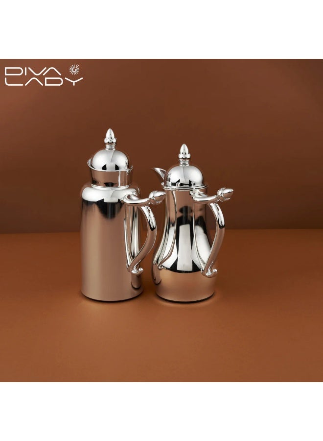 DIVA LADY ✨ Diva Lady Luxury Thermos Set – Elegant Silver Design Combining Style and High Performance ☕💎 - Image 1