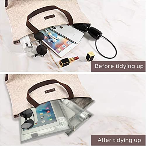 EASYFUN Mesh Pouch, Make up Bag with Zipper Cosmetic Organizer Pouch for Daily or Travel to Keep Small Items, 4 PCS Grey - Image 4