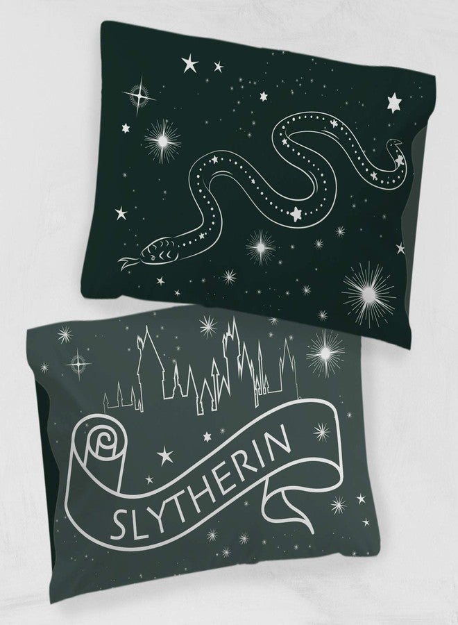 Jay Franco Harry Potter Serpent Stars 1 Pack Pillowcase - Double-Sided Kids Super Soft Bedding - Features Hogwarts House Slytherin - Image 4