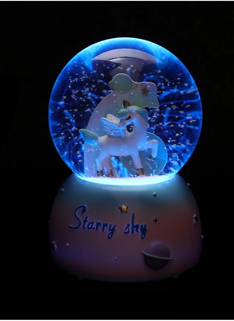 Generic - Music Box Crystal Ball Ornament Music Crystal Ball Dreamy Unicorn Crystal Ball Desktop Crystal Ball Unicorn Crystal Ball Light Unicorn Crystal Ball Lamp Crystal Ball Decor - Image 1