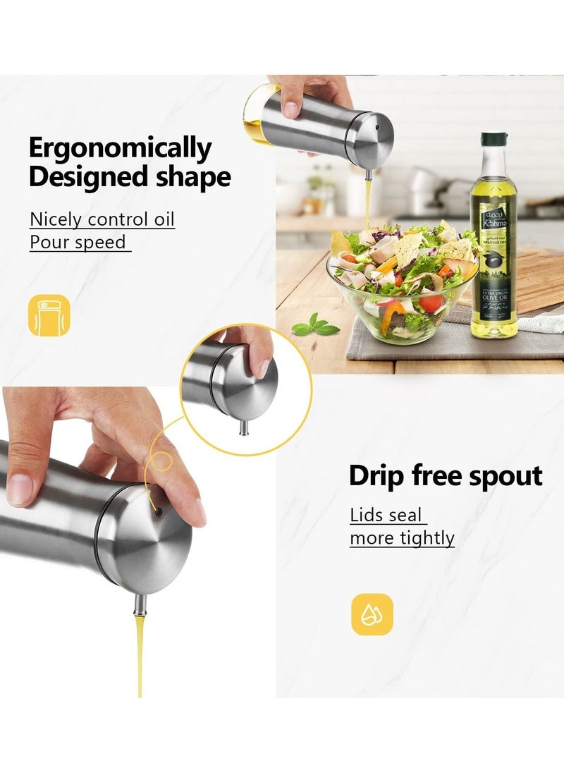 Cc - Gorgeous Olive Oil And Vinegar Dispenser Elegant Stainless Steel Oil Cruet For Easy & Drip Free Pouring - Image 1