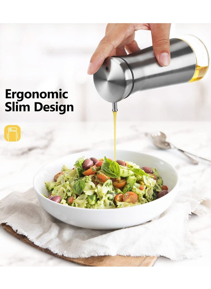 Cc - Gorgeous Olive Oil And Vinegar Dispenser Elegant Stainless Steel Oil Cruet For Easy & Drip Free Pouring - Image 1