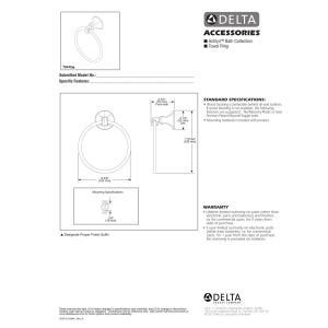 Delta Ashlyn (1-Pack) Hand Towel Holder Brilliance Stainless Steel Towel Racks for Bathroom Wall Round Towel Ring Holder for Bath Towel Hanger for Kitchen, Bathroom Accessories 76446-SS - Image 2