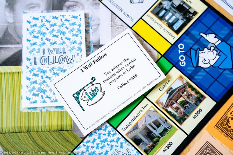 USAopoly Monopoly: Gilmore Girls, Buy, Sell & Trade Iconic Stars Hollow Locations, Includes 6 Collectible Tokens Like Coffee Cup & Luke’s Hat, Fun Game for Fans & Families, Official Gilmore Girls Merchandise - Image 5