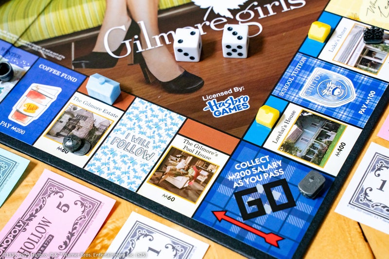 USAopoly Monopoly: Gilmore Girls, Buy, Sell & Trade Iconic Stars Hollow Locations, Includes 6 Collectible Tokens Like Coffee Cup & Luke’s Hat, Fun Game for Fans & Families, Official Gilmore Girls Merchandise - Image 2