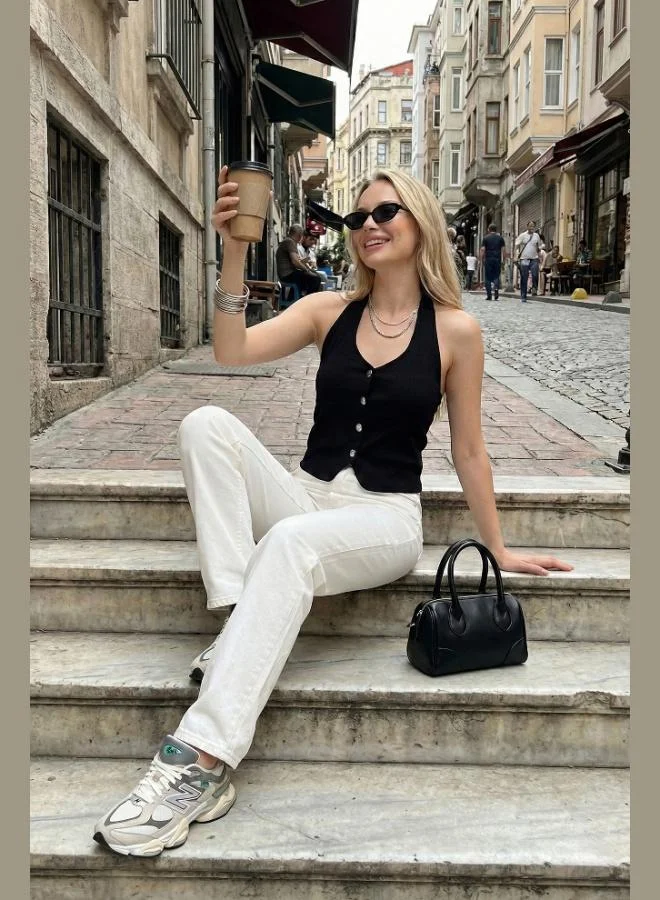 Lela Lela Fitted Halter Neck Backless Vest Women's Vest 5866515