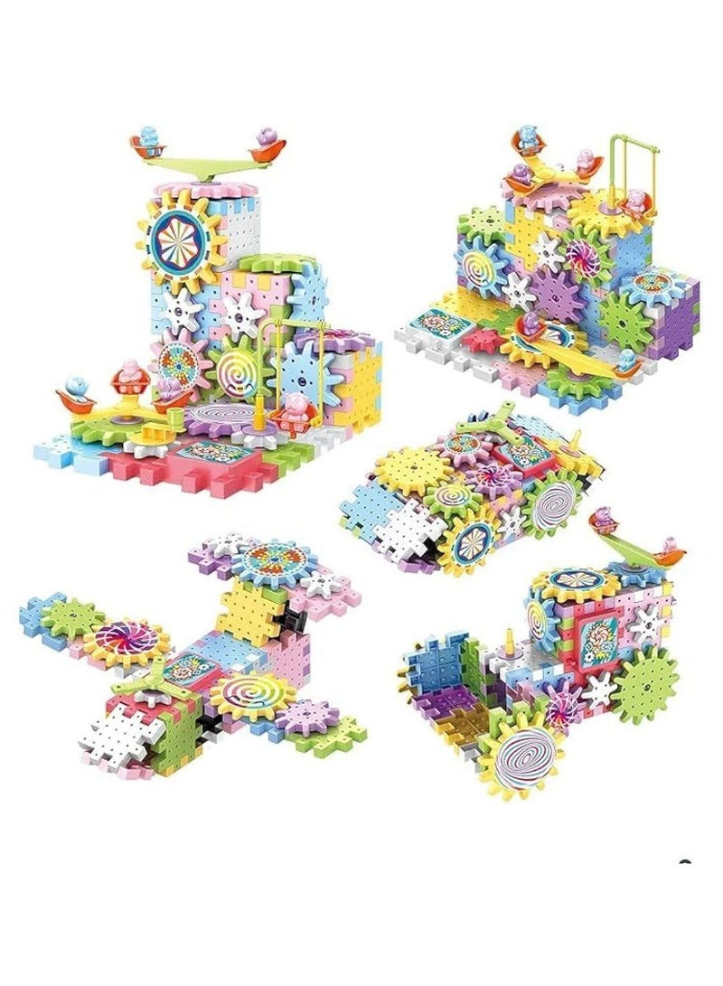 Electric Building Blocks Toy for Boys and Girls Ages 3, 4, 5, 6 and Up, DIY Plastic Block Toys, Fun Educational Blocks, Interlocking Learning Blocks, 83 Pieces - Image 2