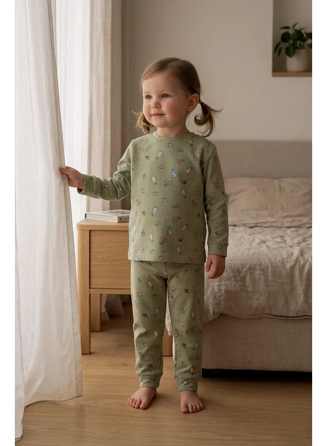 zuzunga Fruit Patterned Girl's Pajama Set.