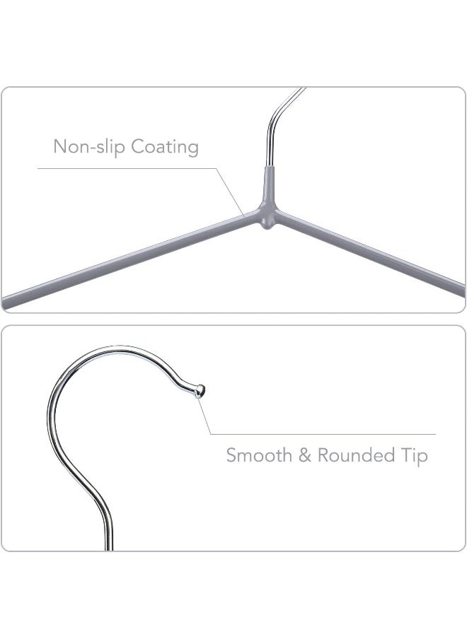 HOUSE DAY - HOUSE DAY Metal Hangers For Clothes Heavy Duty Coat Hangers Adult Grey Hangers Wire Hangers 40 pack Clothing Hangers Non Slip Hangers Coated Metal Hangers Heavy Duty Space Saving Rubber 16" Strong - Image 1