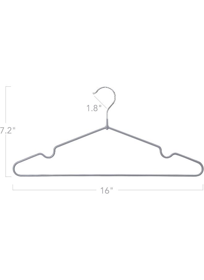 HOUSE DAY - HOUSE DAY Metal Hangers For Clothes Heavy Duty Coat Hangers Adult Grey Hangers Wire Hangers 40 pack Clothing Hangers Non Slip Hangers Coated Metal Hangers Heavy Duty Space Saving Rubber 16" Strong - Image 1