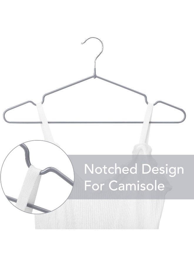 HOUSE DAY - HOUSE DAY Metal Hangers For Clothes Heavy Duty Coat Hangers Adult Grey Hangers Wire Hangers 40 pack Clothing Hangers Non Slip Hangers Coated Metal Hangers Heavy Duty Space Saving Rubber 16" Strong - Image 1