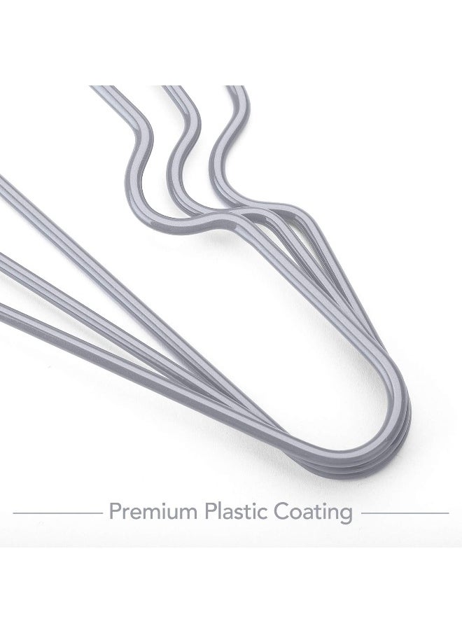 HOUSE DAY - HOUSE DAY Metal Hangers For Clothes Heavy Duty Coat Hangers Adult Grey Hangers Wire Hangers 40 pack Clothing Hangers Non Slip Hangers Coated Metal Hangers Heavy Duty Space Saving Rubber 16" Strong - Image 1