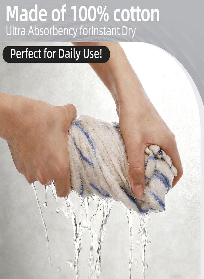 Ovveroche 3 Pack Hand Towels 100% Cotton Soft Absorbent Striped Bathroom Towels for Kitchen Bathroom Spa Workout Gym 14” x 29” White - Image 3