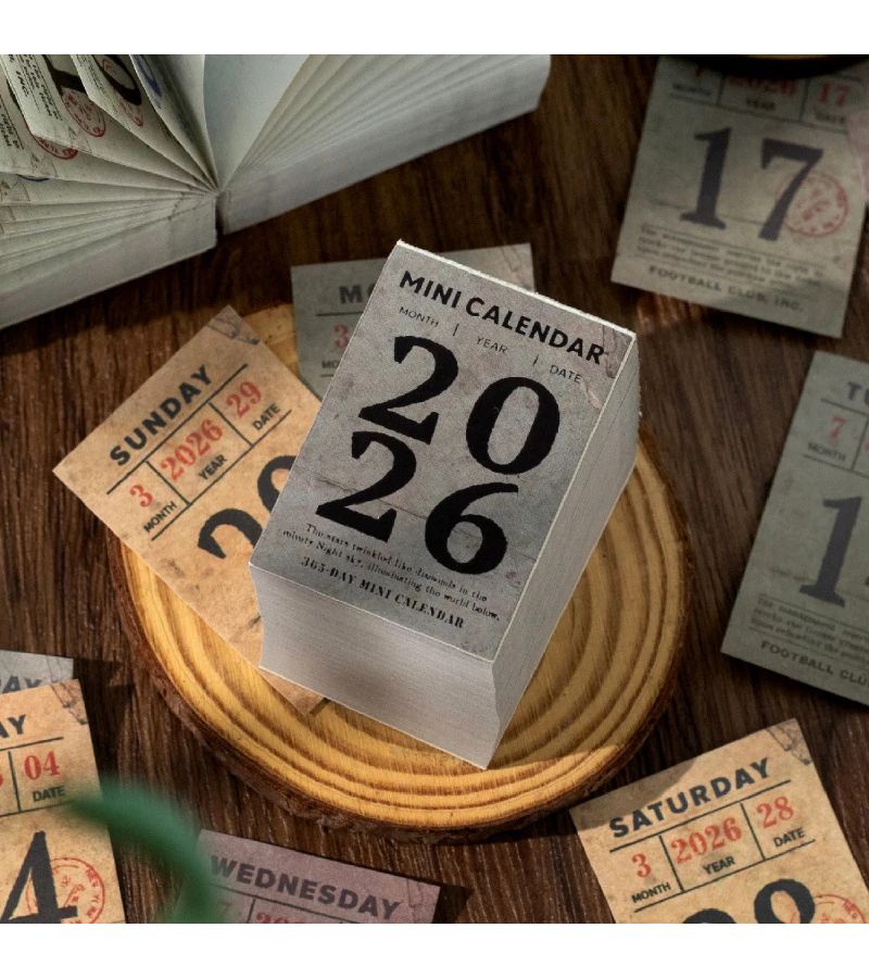 تقويم مصغر كلاسيكي 2026 عالم ملون لطيف 365 يومًا لوازم مكتبية مدرسية مخطط جدول زمني مفكرة ورقية - Image 3