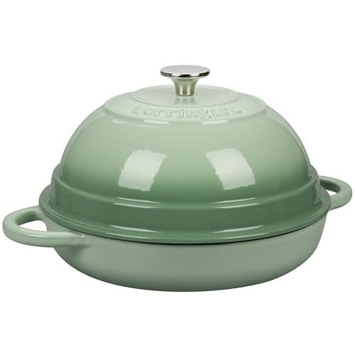 VORRINGARD Cast Iron Enameled Dutch Oven Pot with Lid for Bread Baking, Bread Oven, 6 Quart, Green - Image 5