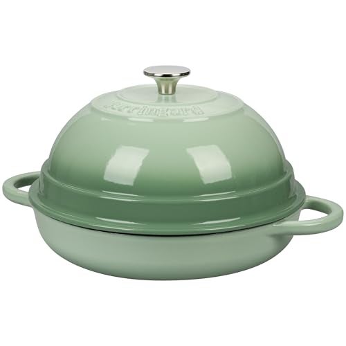 VORRINGARD Cast Iron Enameled Dutch Oven Pot with Lid for Bread Baking, Bread Oven, 6 Quart, Green - Image 4