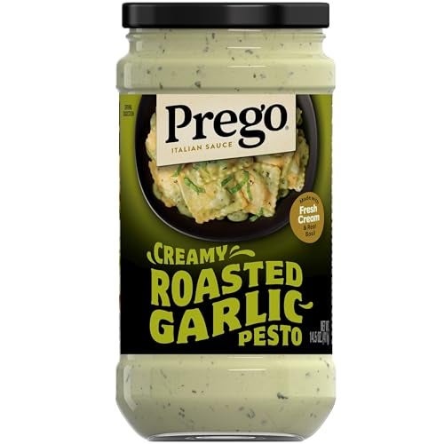 Prego Creamy Roasted Garlic Pesto Pasta Sauce, 14.5 oz Jar - Image 1