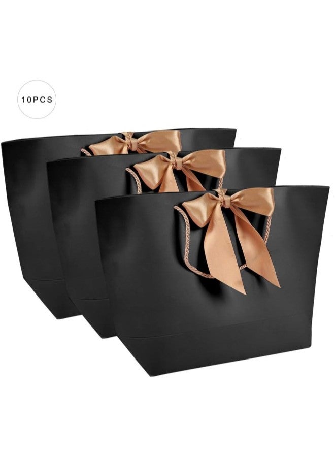 klarako 10 Black High-Grade Paper Bags, Simple Paper Bags, Decorative Gift Paper Bags, Clothing Cosmetics Gift Paper Bags, Used for Packaging(1#)  - Image 3