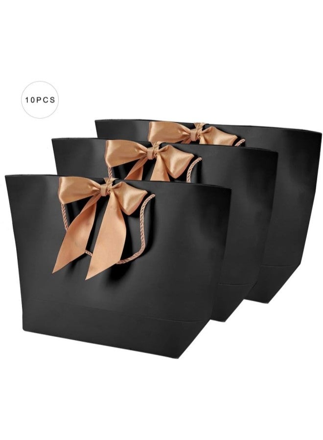 klarako 10 Black High-Grade Paper Bags, Simple Paper Bags, Decorative Gift Paper Bags, Clothing Cosmetics Gift Paper Bags, Used for Packaging(1#)  - Image 5