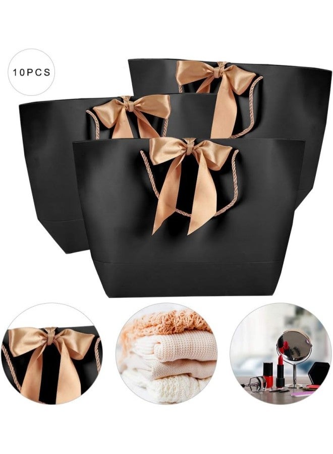 klarako 10 Black High-Grade Paper Bags, Simple Paper Bags, Decorative Gift Paper Bags, Clothing Cosmetics Gift Paper Bags, Used for Packaging(1#)  - Image 4