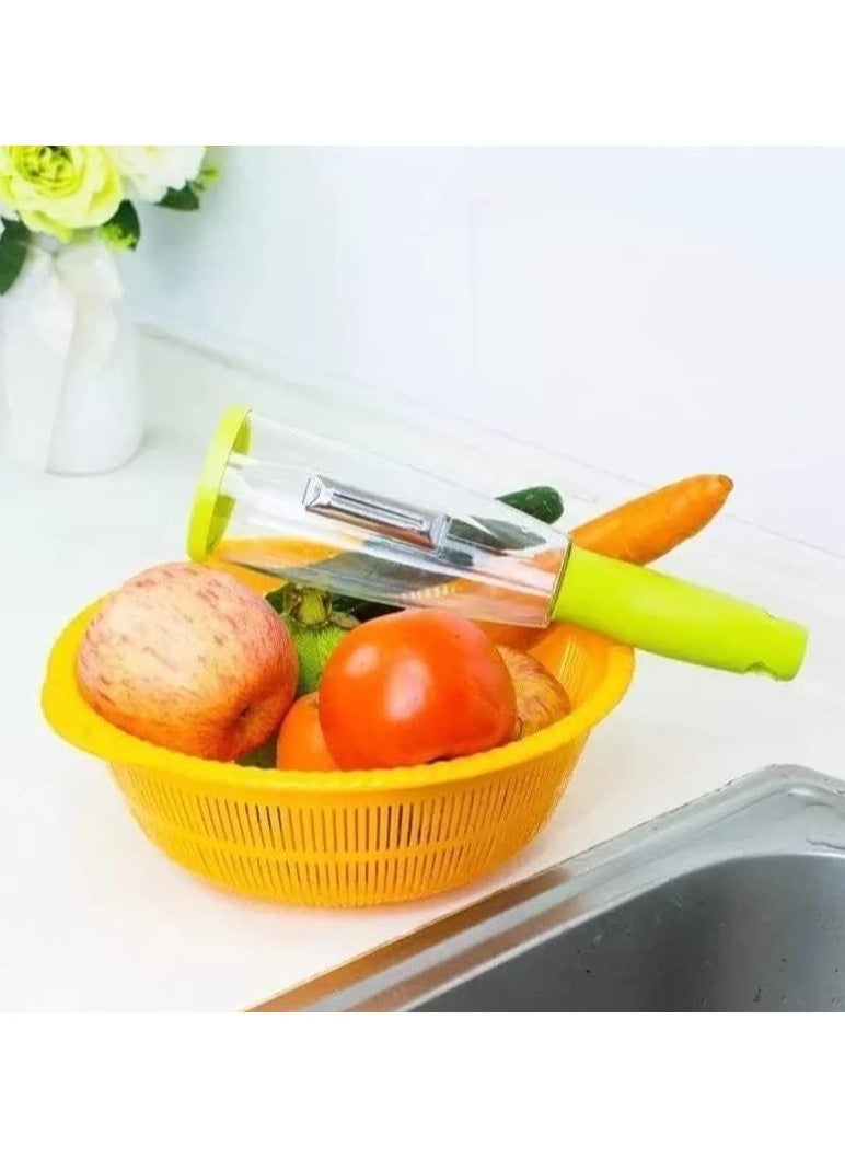 Generic - Multi-Function Storage Peeling Knife with Barrel Vegetable Fruit Peeling Belt Storage Box Peeler Grater - Image 1
