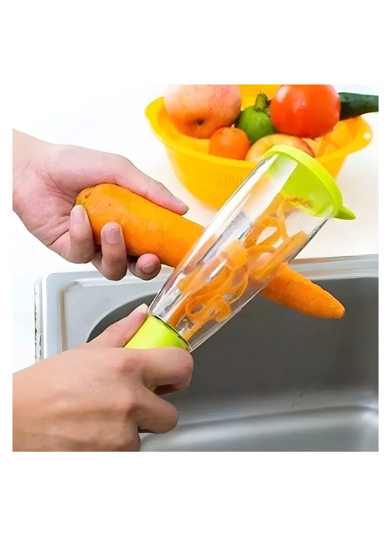 Generic - Multi-Function Storage Peeling Knife with Barrel Vegetable Fruit Peeling Belt Storage Box Peeler Grater - Image 1