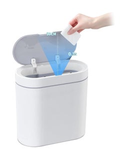 Excefore Bathroom Trash Can, 9L Smart Waste Bin Inductive Trash Can, IPX5 Waterproof Touchless Bathroom Trash Can, Automatic Sensor Waste Basket for Kitchen Home Office Bedroom  - Image 1