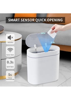 Excefore Bathroom Trash Can, 9L Smart Waste Bin Inductive Trash Can, IPX5 Waterproof Touchless Bathroom Trash Can, Automatic Sensor Waste Basket for Kitchen Home Office Bedroom  - Image 4