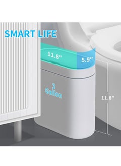 Excefore Bathroom Trash Can, 9L Smart Waste Bin Inductive Trash Can, IPX5 Waterproof Touchless Bathroom Trash Can, Automatic Sensor Waste Basket for Kitchen Home Office Bedroom  - Image 5